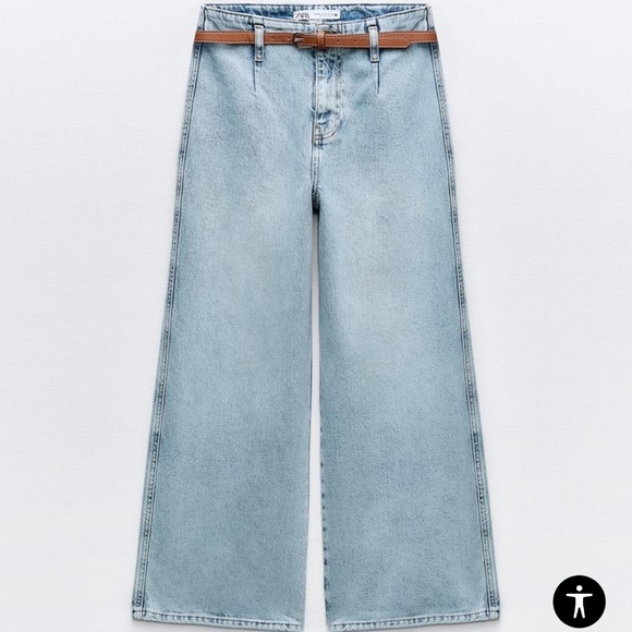 Zara NWT cropped high rise jeans sz 2 New - Picture 2 of 9